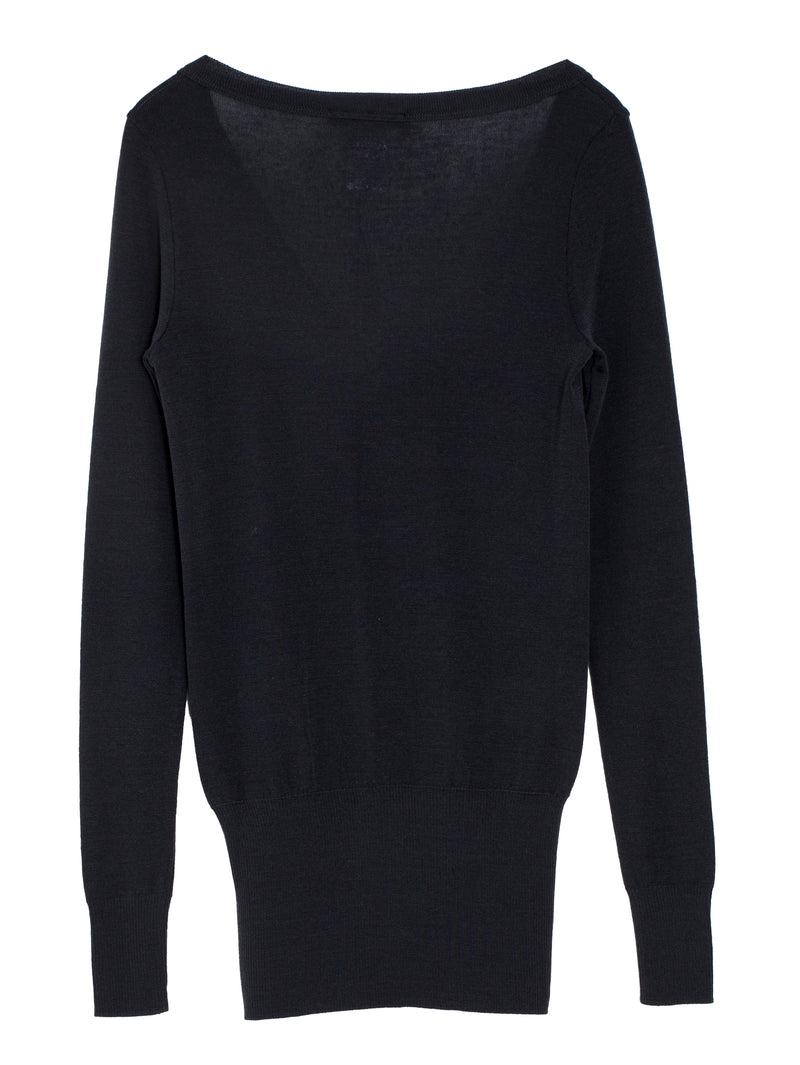 Seamless V-Neck Top Granite Black