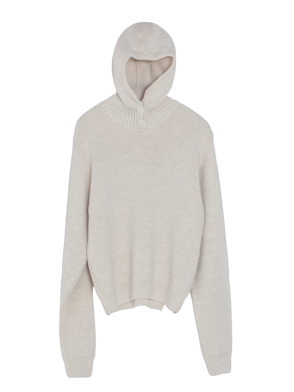 Sweater With Hood Light Cream