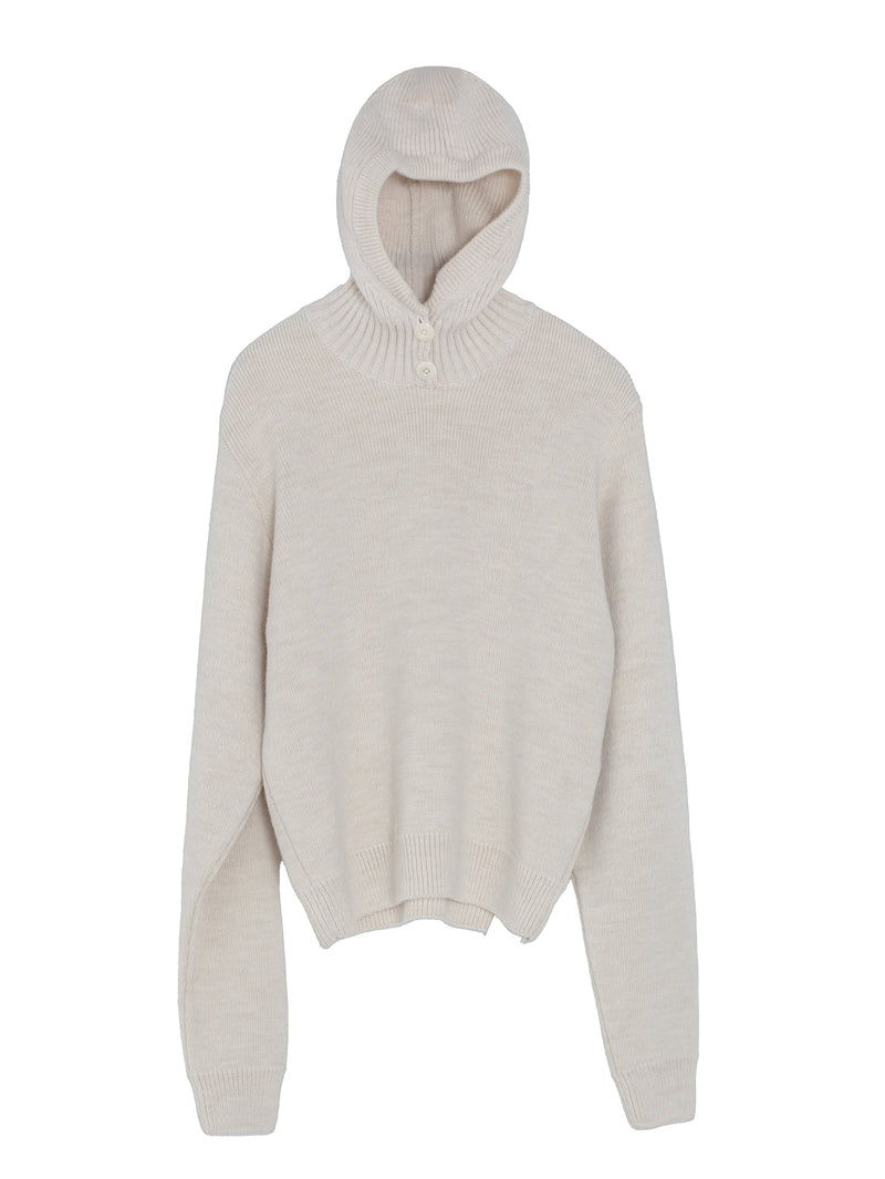 Sweater With Hood Light Cream
