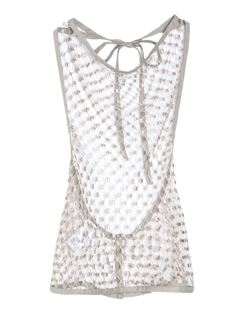 Fishnet Halter Top Pearly Beige