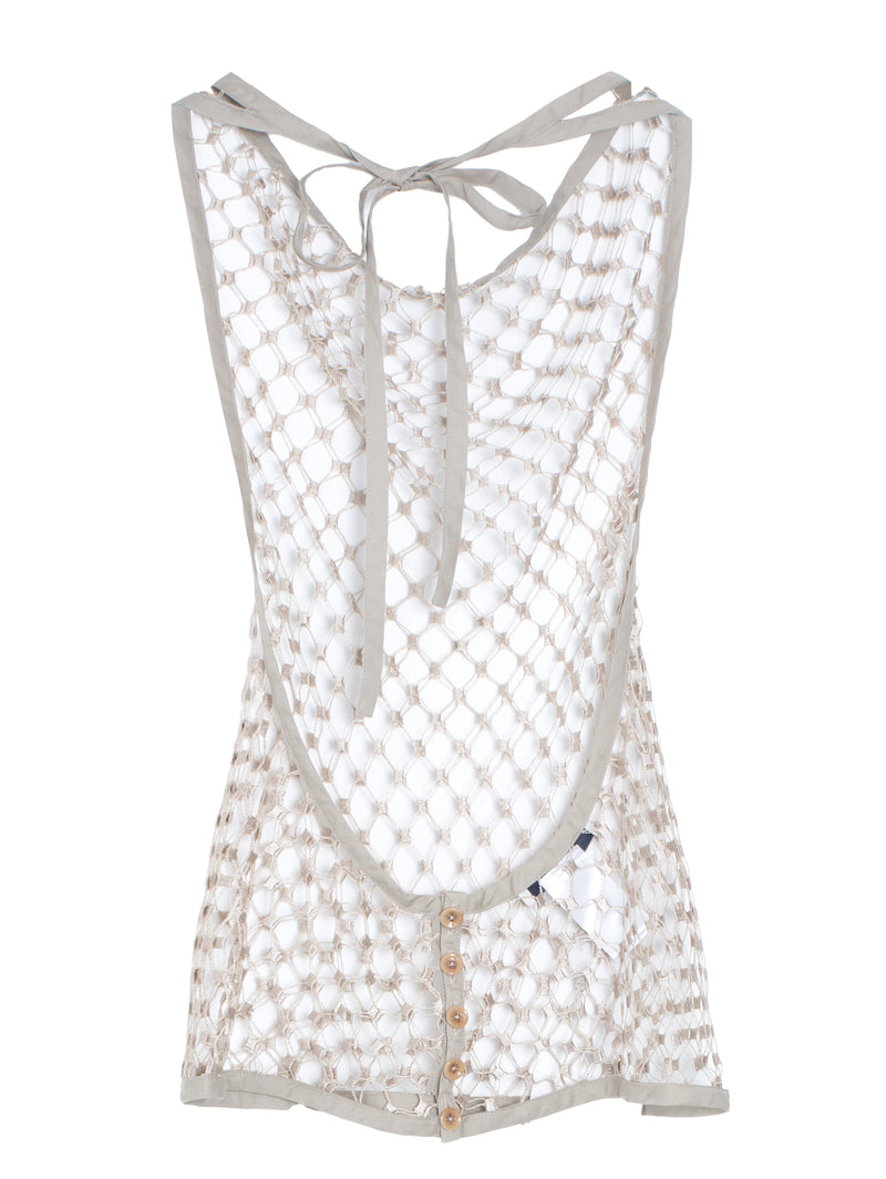 Fishnet Halter Top Pearly Beige