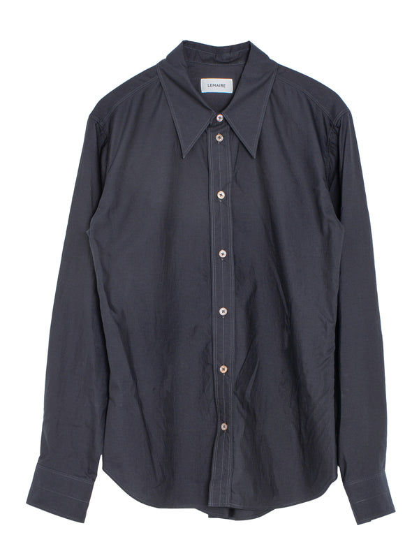 Pointed Collar Shirt Squid Ink