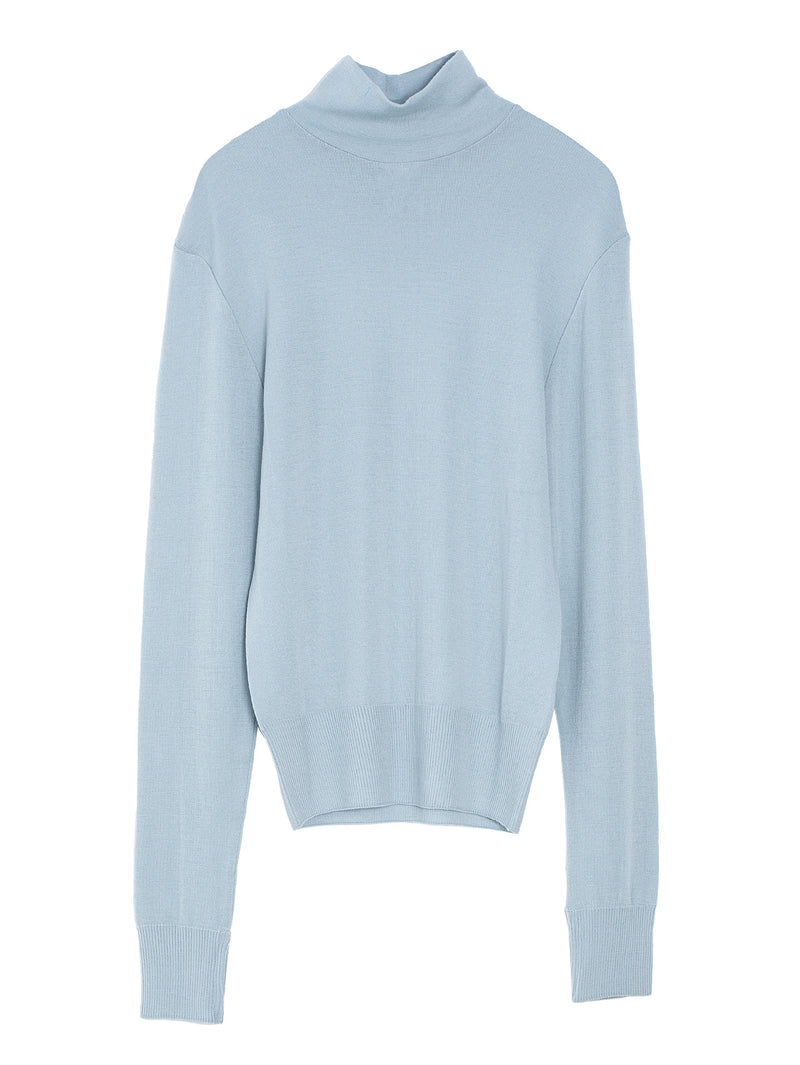 Seamless Turtle Neck Top Cloud Blue