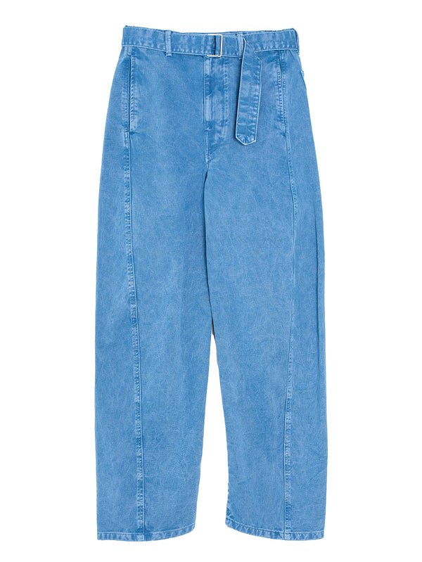 Twisted Belted Pants Denim Snow Blue