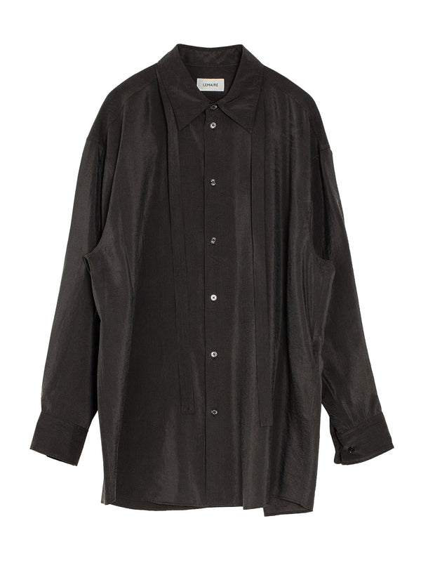 Long Shirt With Tie Dark Espresso