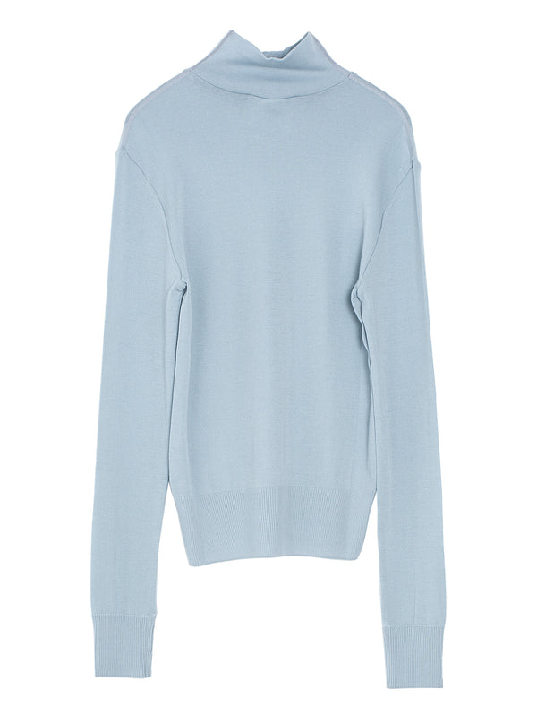 Seamless Turtle Neck Top Cloud Blue