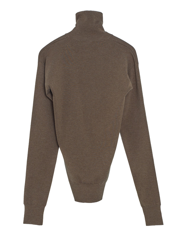 Buttoned Fitted Cardigan Havana