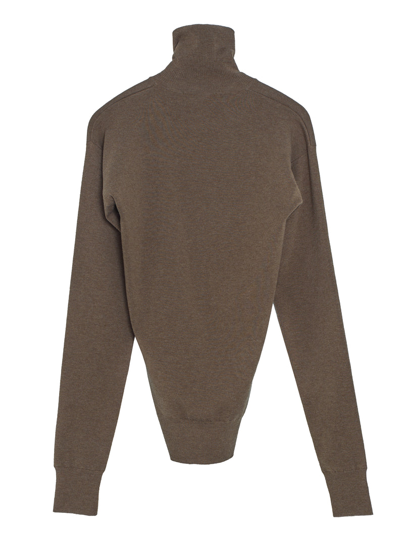 Buttoned Fitted Cardigan Havana