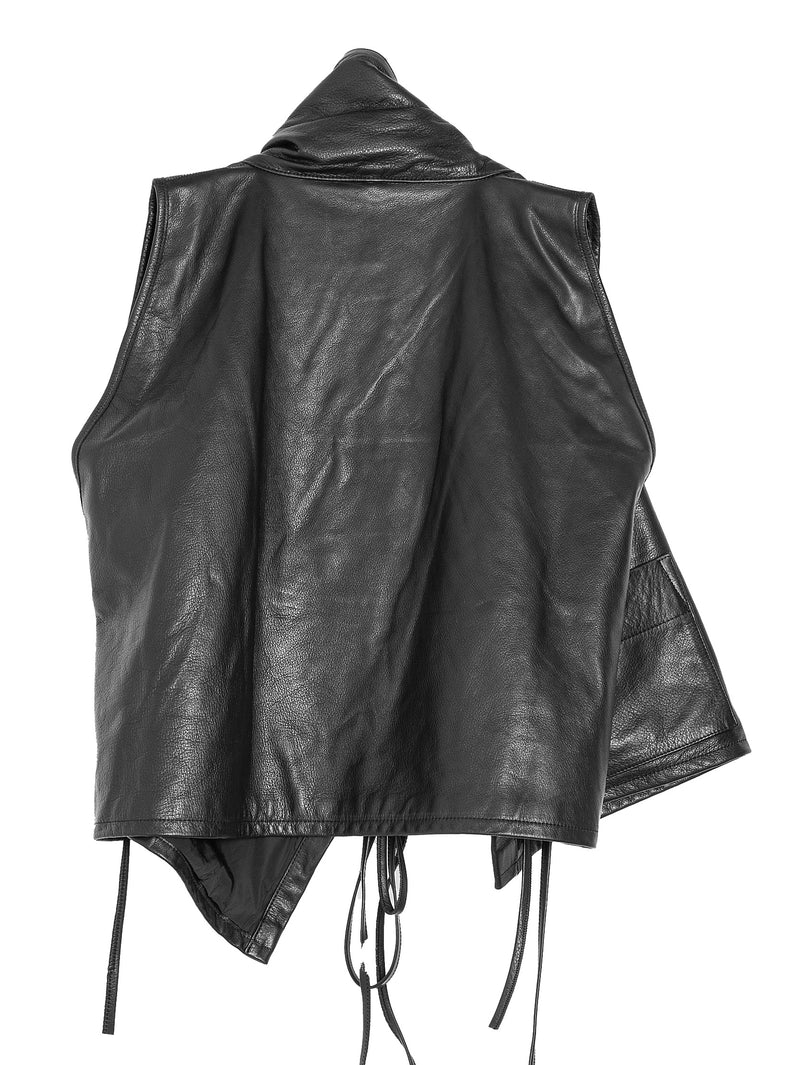 W-R17L8 Vest Eco Cowhide Black