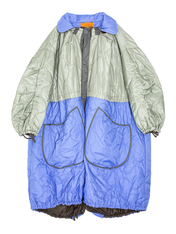 Reversible Parachute Parka Olive Lilac With Reversible Collar