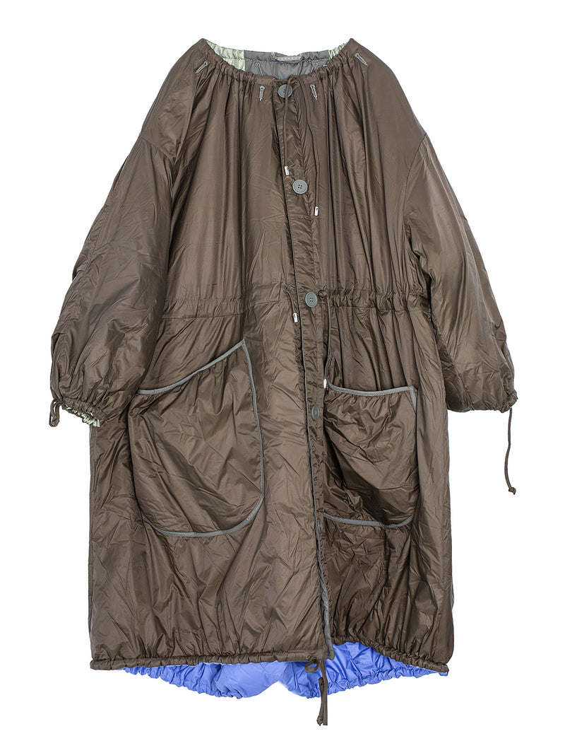 Reversible Parachute Parka Olive Lilac With Reversible Collar