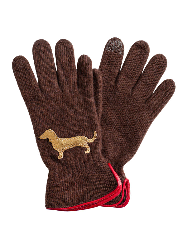 Men’s Teckel Wool Cashmere Gloves Cocoa Red