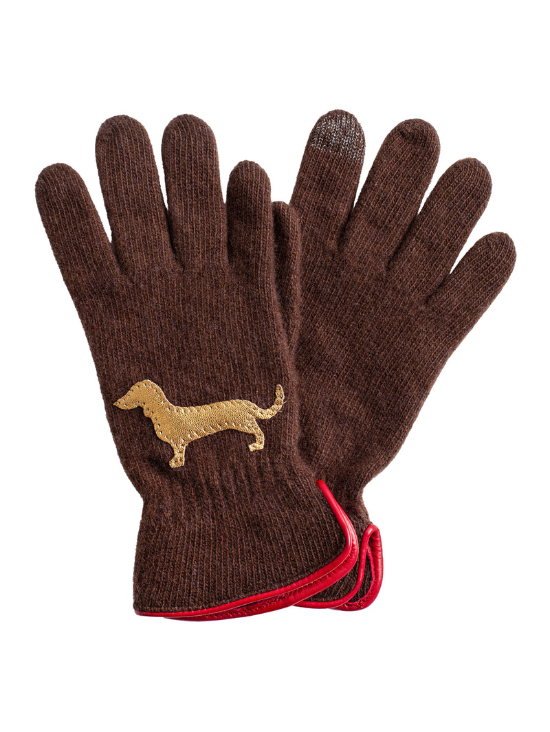 Men’s Teckel Wool Cashmere Gloves Cocoa Red