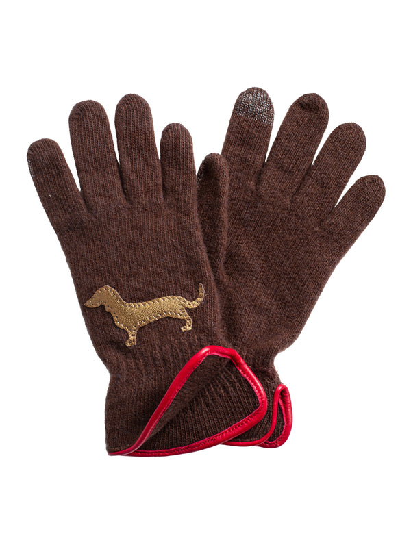 Men’s Teckel Wool Cashmere Gloves Cocoa Red