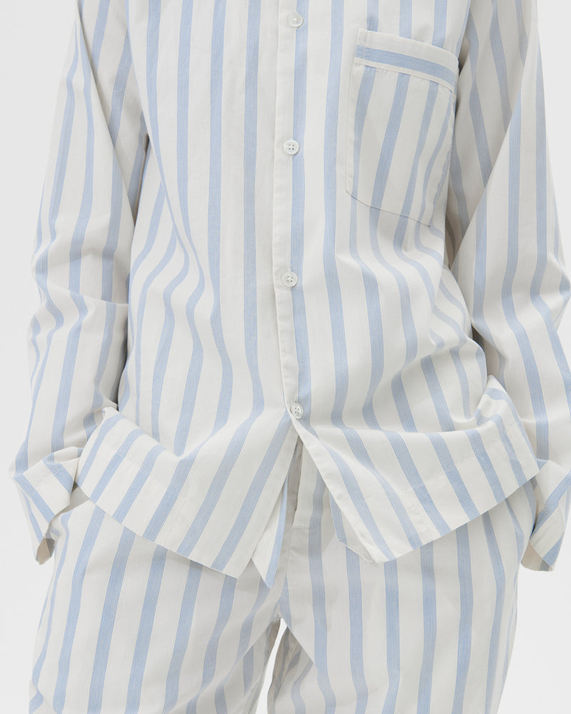 Cotton Poplin Pyjamas Shirt Needle Stripes