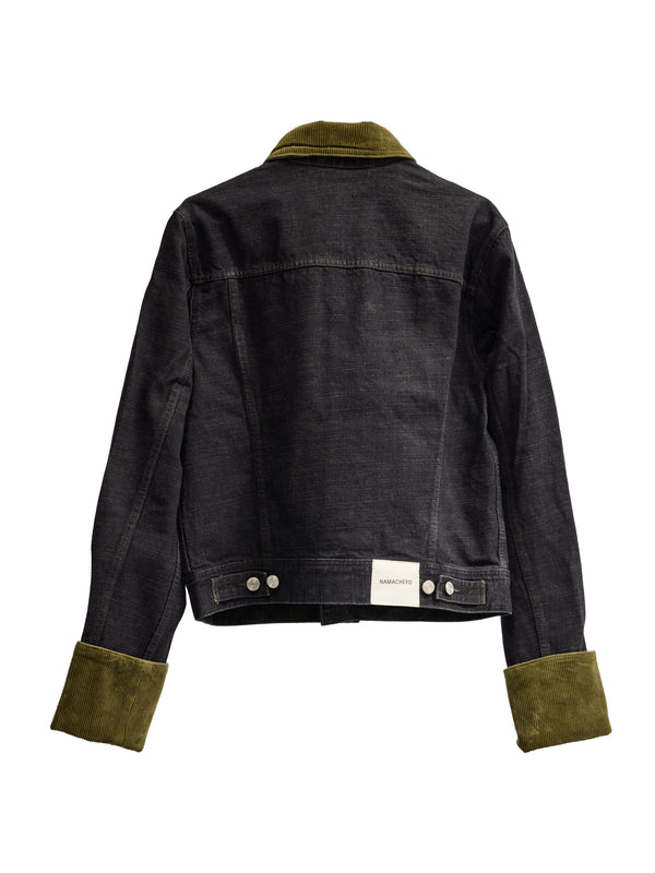 Allenby Denim Jacket With Corduroy Nero Tabacco Drab