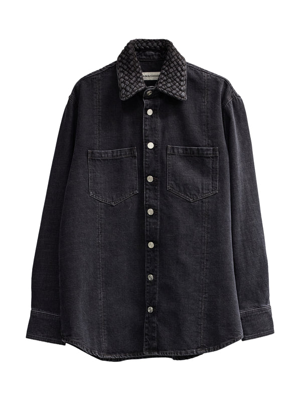 Gervis Braided Shirt Nero Tabacco Drab