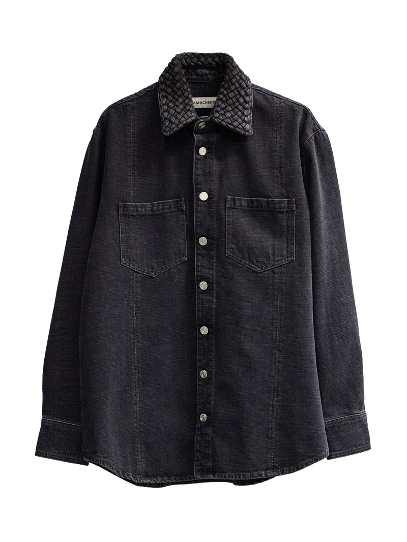 Gervis Braided Shirt Nero Tabacco Drab