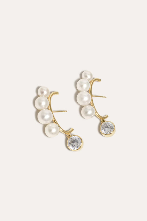 Crumbs Earring With Freshwater Pearls And Zirconia