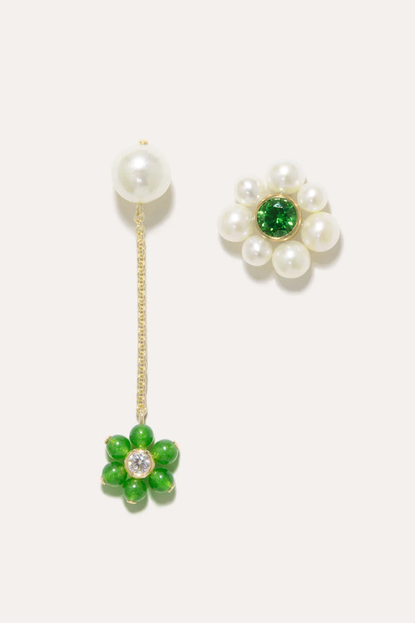 Not Brainwashed (Yet) Earrings With Pearl Jade And Gold