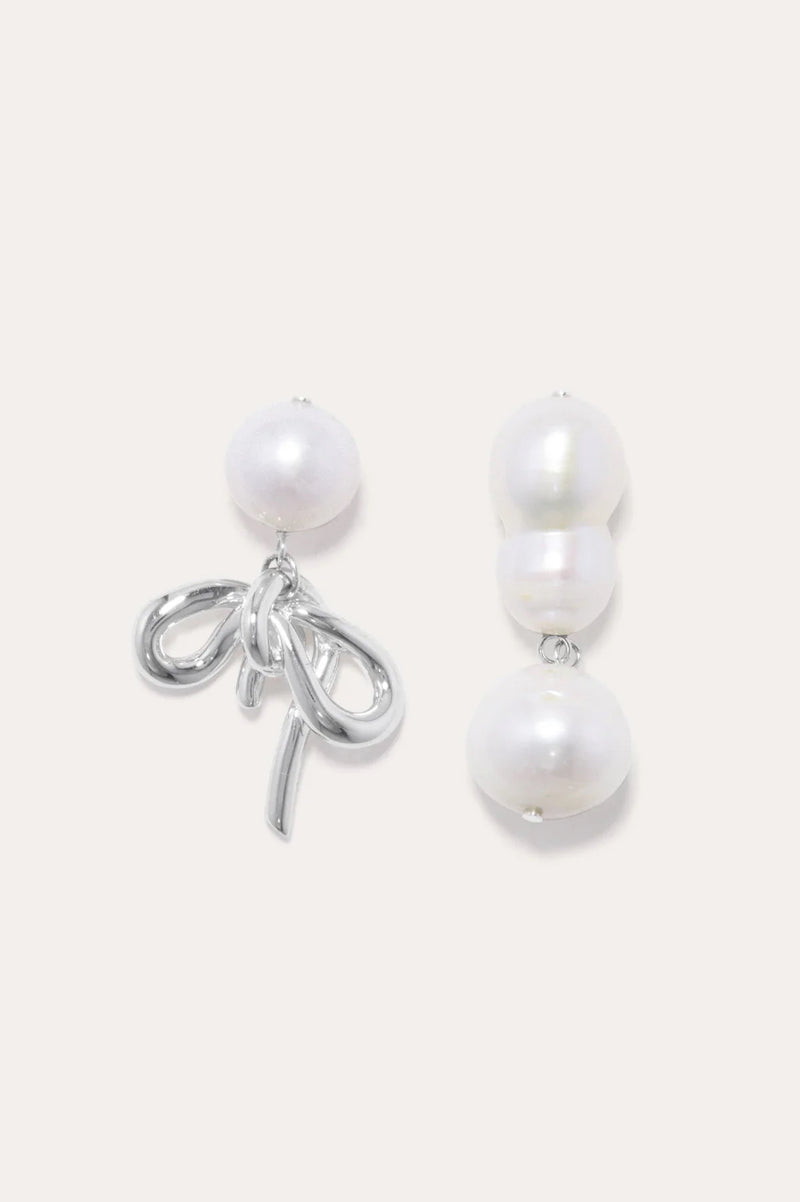 Pearl and Recycled Silver Earrings