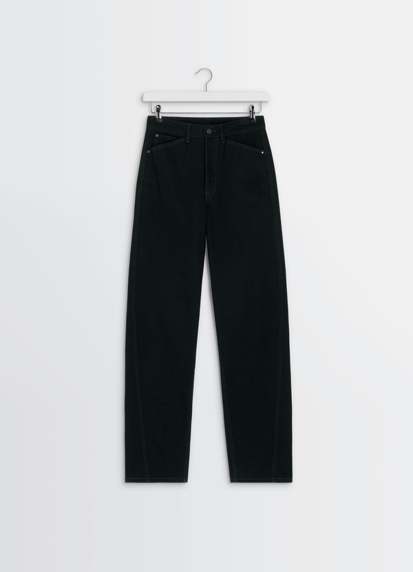 Five Pockets Twisted Pants Black