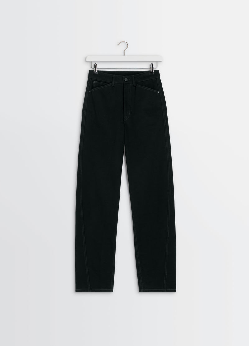 Five Pockets Twisted Pants Black