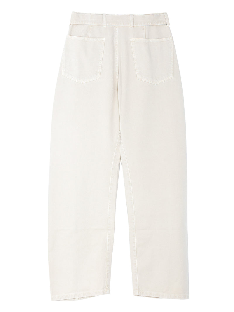 Twisted Belted Pants Denim Snow Oat