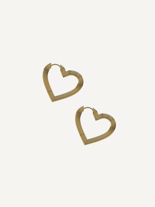 Petit Coeur Hoops Earrings Gold