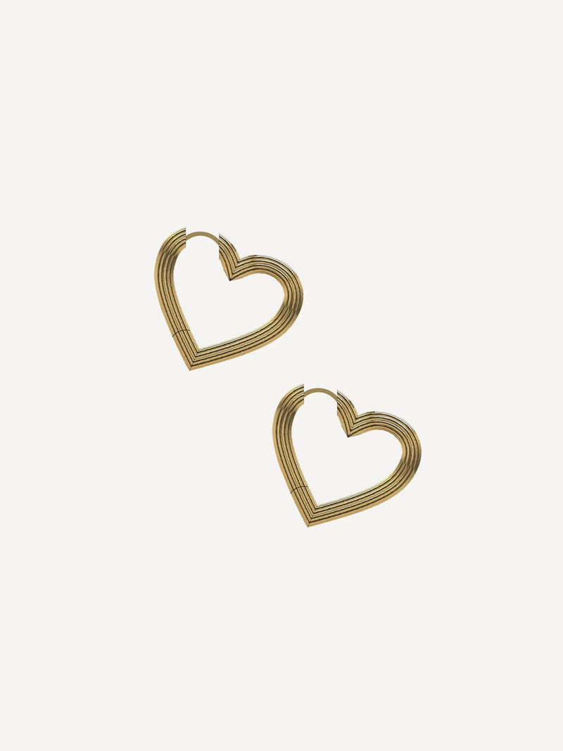 Petit Coeur Hoops Earrings Gold