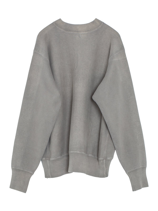 Vintage Half Zip Rib Collar Sweatshirt Gray
