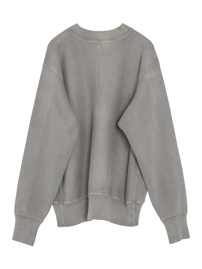 Vintage Half Zip Rib Collar Sweatshirt Gray
