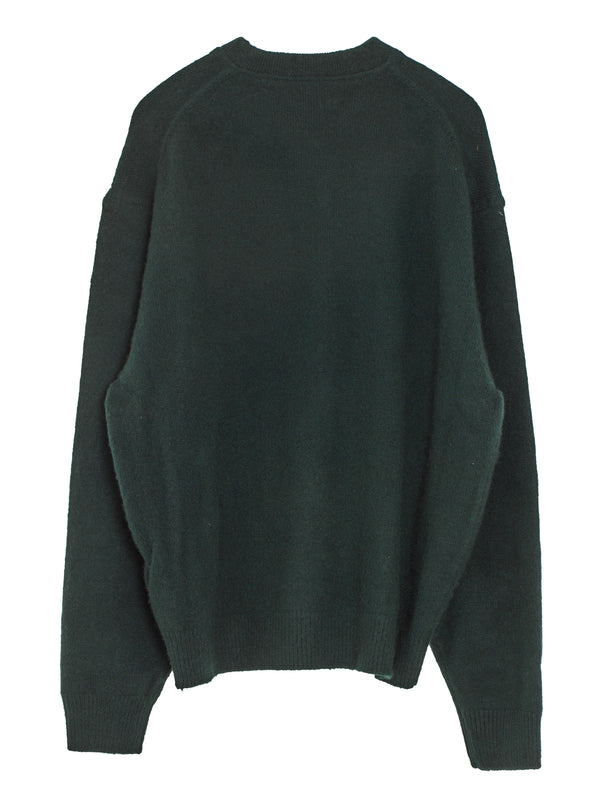 Cashmere Middle Gauge Henley Neck Sweater Green