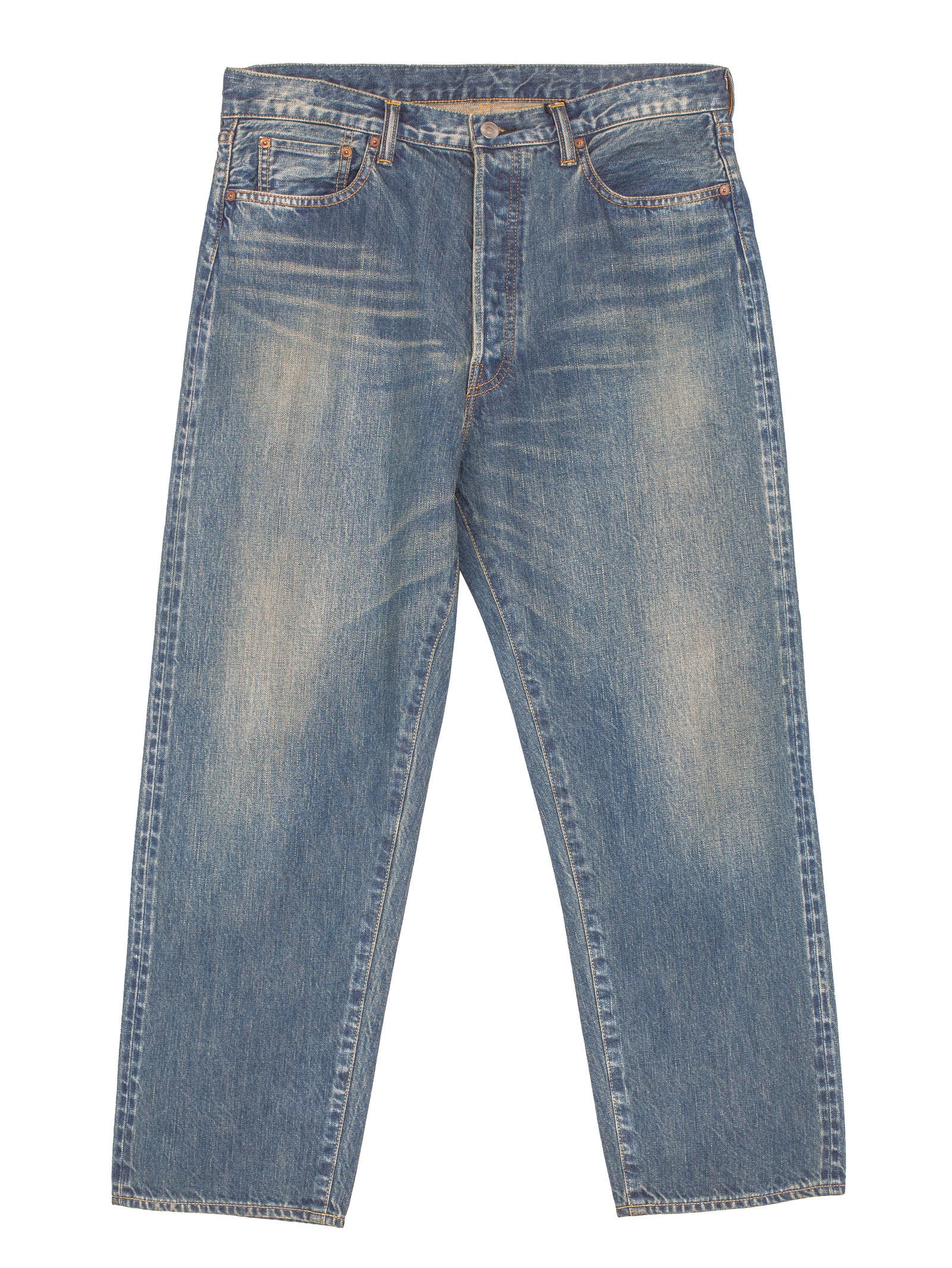 A-Presse Washed Denim Wide Pants Indigo – Opia