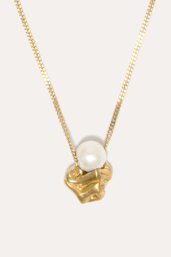 Notsobig Crumple Pearl and Gold Vermeil Pendant