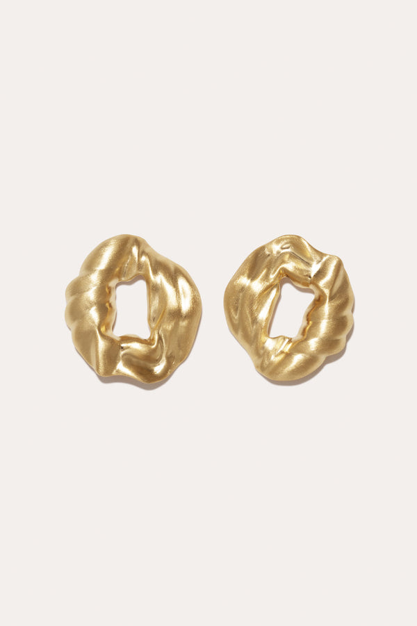 Vermeil Gold Earrings With Satin Finish