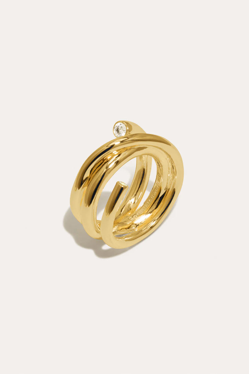 Zirconia and Recycled Gold Vermeil Ring