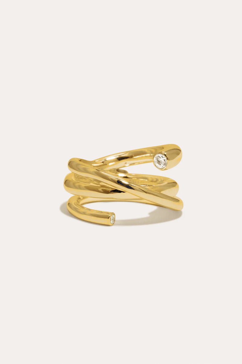 Zirconia and Recycled Gold Vermeil Ring