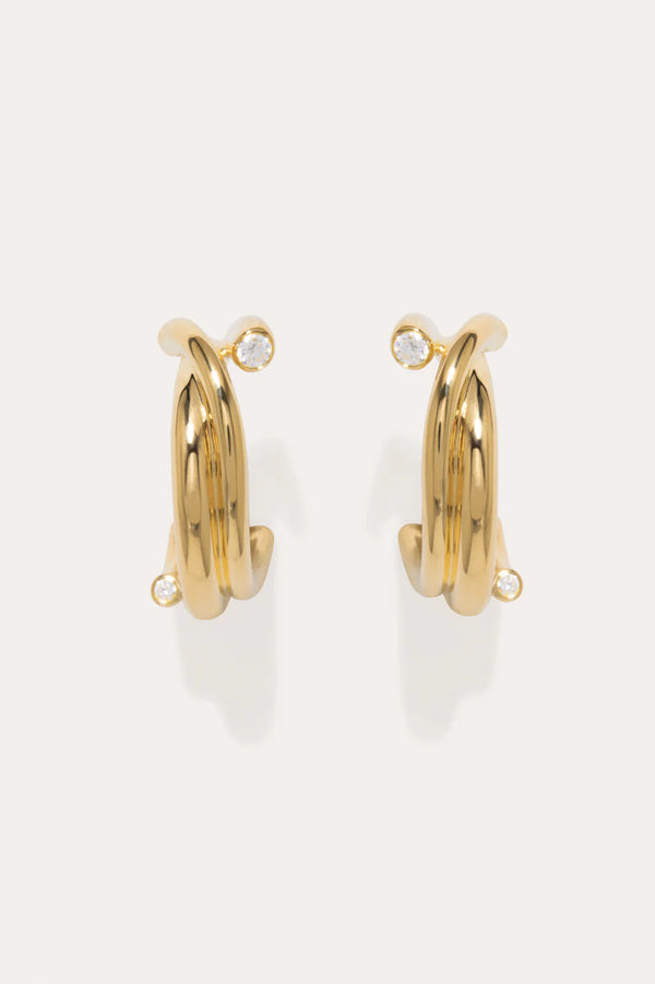 Zirconia and Recycled Gold Vermeil Earrings