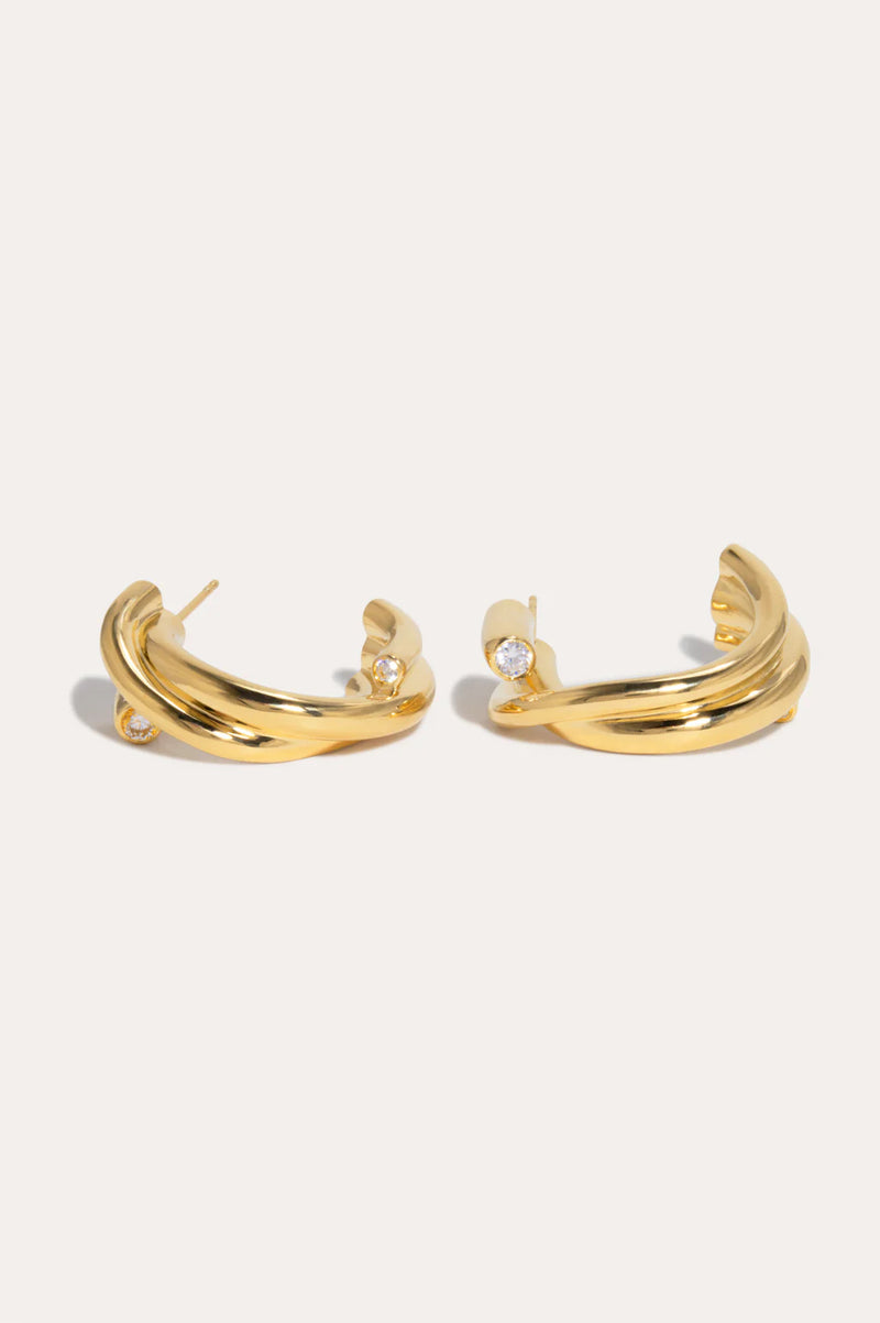 Zirconia and Recycled Gold Vermeil Earrings