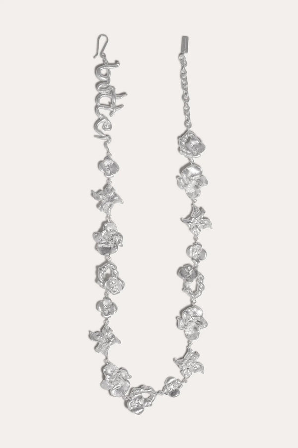 R2243 Sculptural Word Silver Necklace