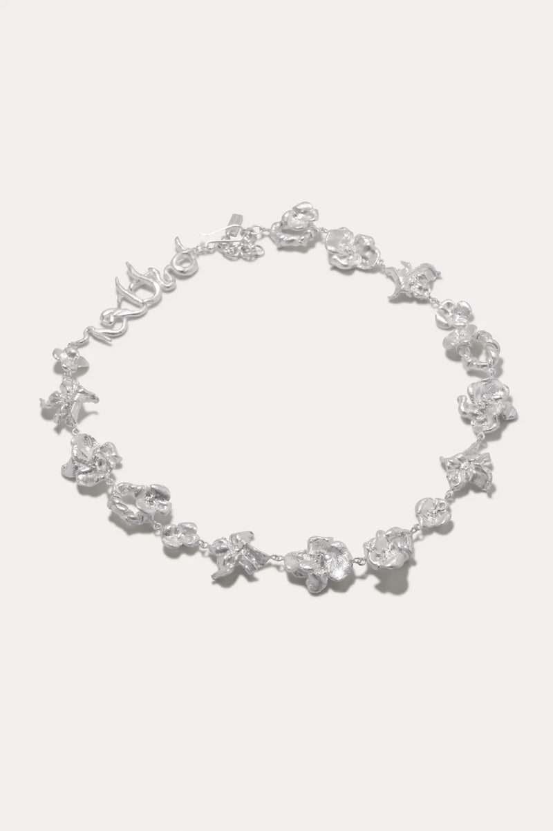 R2243 Sculptural Word Silver Necklace