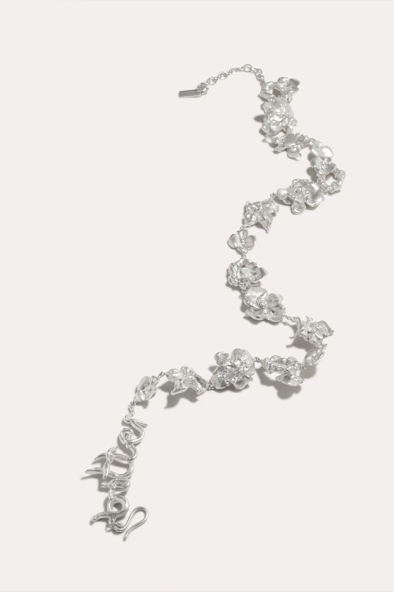 R2243 Sculptural Word Silver Necklace