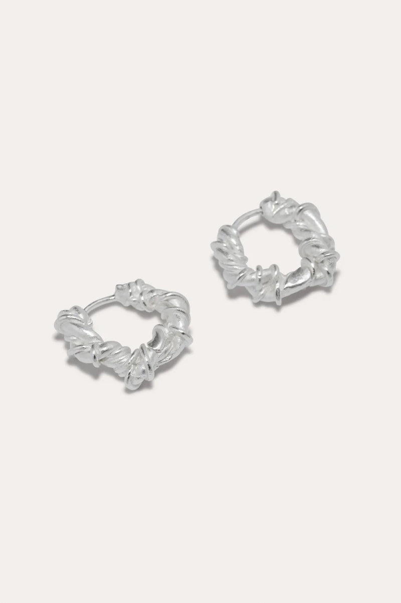 R2244 The Fates Were Interwoven Silver Earrings