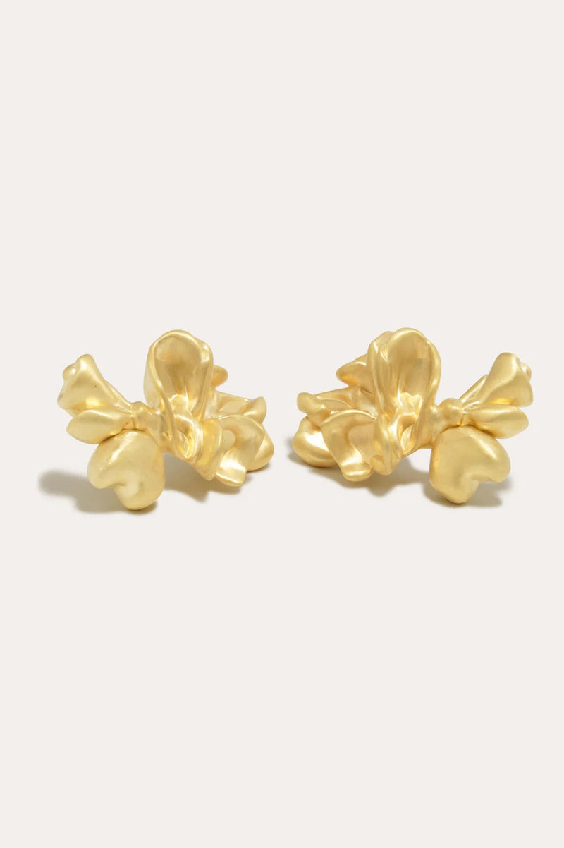 R2247 Oversized Splotch Gold Earrings