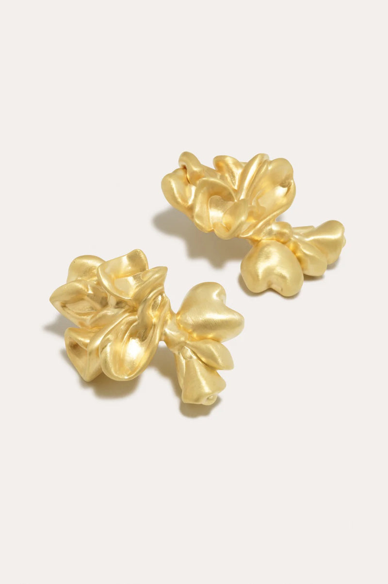 R2247 Oversized Splotch Gold Earrings