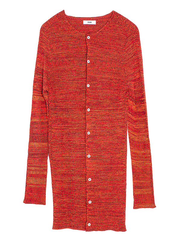 Roundneck Cardigan Knit Red