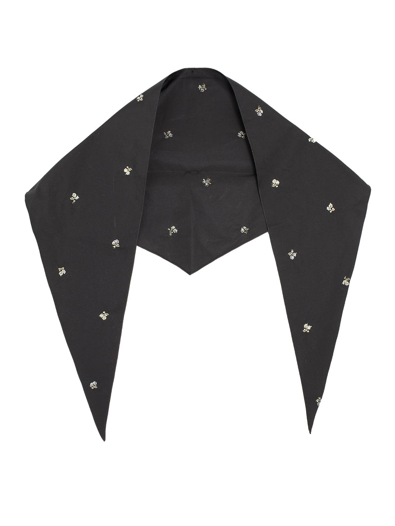 Foulard Popeline Black Flowers