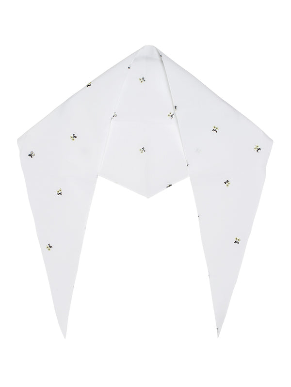 Foulard Popeline White Flowers