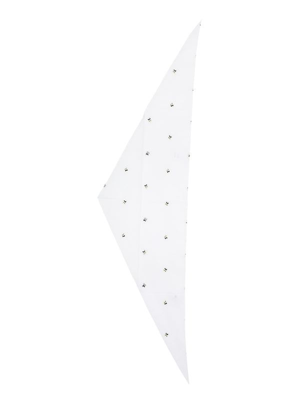 Foulard Popeline White Flowers